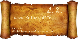 Lucza Krisztián névjegykártya
