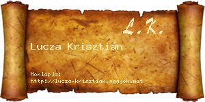 Lucza Krisztián névjegykártya